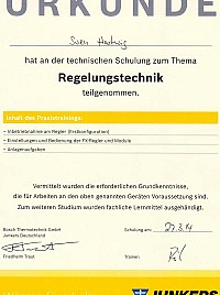 Zertifikat Regelungstechnik